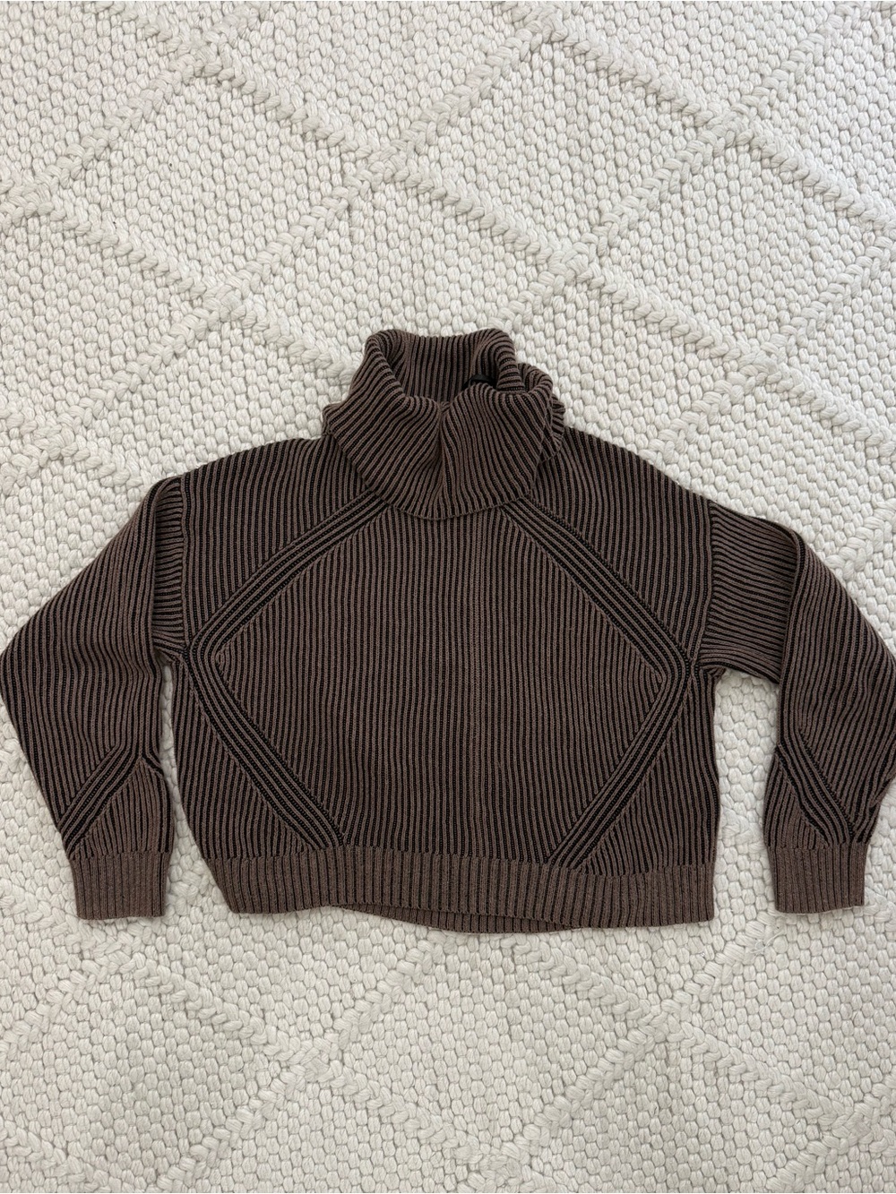 Chocolate Ribbed Turtleneck Sweater
